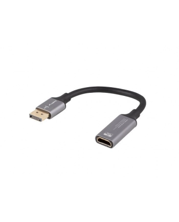 lanberg Adapter Displayport(M)- HDMI(F)4K na kablu 20cm srebrny nr 1