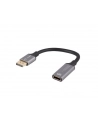 lanberg Adapter Displayport(M)- HDMI(F)8K na kablu 20cm srebrny - nr 1