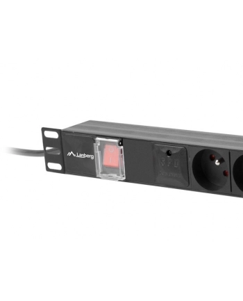 lanberg Listwa zasilająca  rack PDU 19 cali 1U 16A 5x230V 2m czarna
