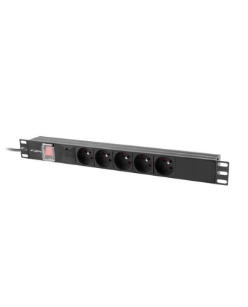 lanberg Listwa zasilająca  rack PDU 19 cali 1U 16A 5x230V 2m czarna