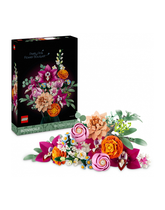 LEGO 10342 BOTANICALS Piękny bukiet różowych kwiatów główny