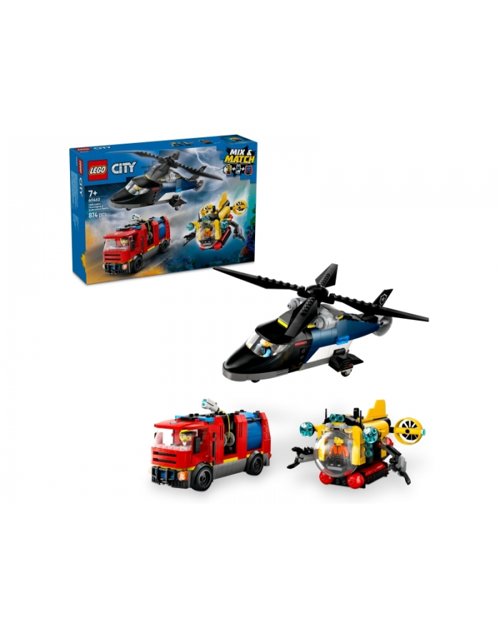 LEGO 60462 CITY Zestaw z helikopterem, wozem strażackim i łodzią podwodną główny