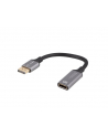 lanberg Adapter Displayport(M)- HDMI(F)4K na kablu 20cm srebrny - nr 2