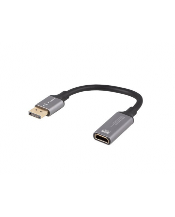 lanberg Adapter Displayport(M)- HDMI(F)4K na kablu 20cm srebrny