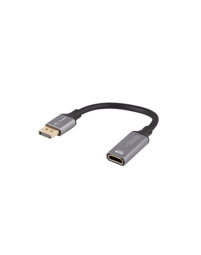 lanberg Adapter Displayport(M)- HDMI(F)4K na kablu 20cm srebrny główny