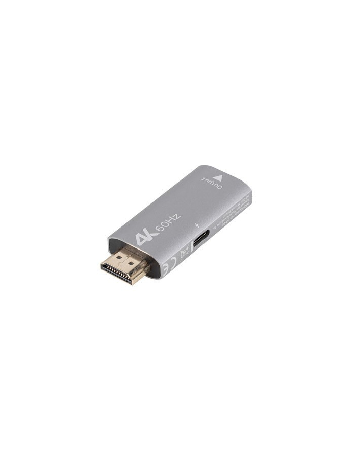 lanberg Adapter HDMI(M)-Displayport(F)4K srebrny główny