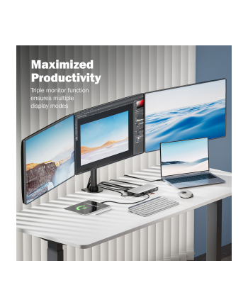 digitus Stacja dokująca USB Typ C 11-portów 2x HDMI 1x DisplayPort 4K/60Hz DC-Jack 150W