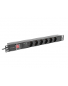 lanberg Listwa zasilająca  rack PDU 19 cali 1U 16A 6x230V schuko 2m czarna - nr 1