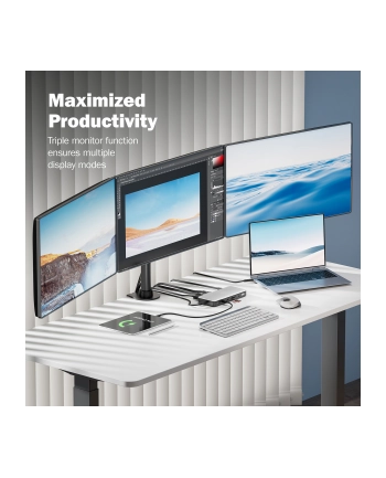 digitus Stacja dokująca USB Typ C 11-portów 2x HDMI 1x DisplayPort 4K/60Hz DC-Jack 150W