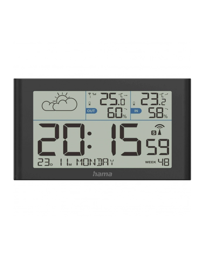 Hama Wetterstation Sylt mit Außensensor, Funk czarny 222216 główny