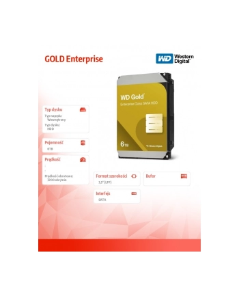 western digital Dysk HDD GOLD Enterprise 6TB 3,5 SATA WD6004FRYZ nr 1