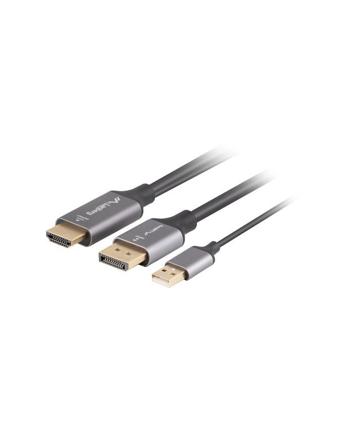 lanberg Kabel HDMI(M)-Displayport(M) 1M 4K czarny główny