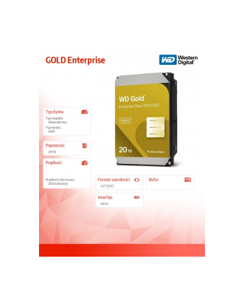 western digital Dysk HDD GOLD Enterprise 20TB 3,5 SATA WD203KRYZ nr 2