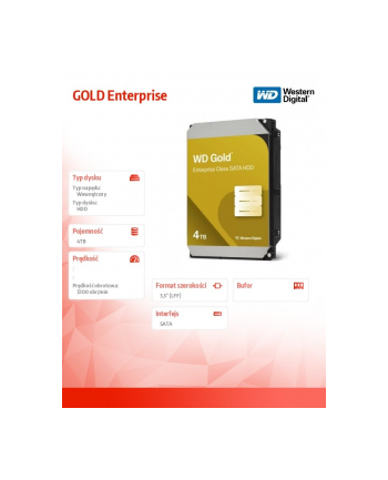 western digital Dysk HDD GOLD Enterprise 4TB 3,5 SATA WD4004FRYZ