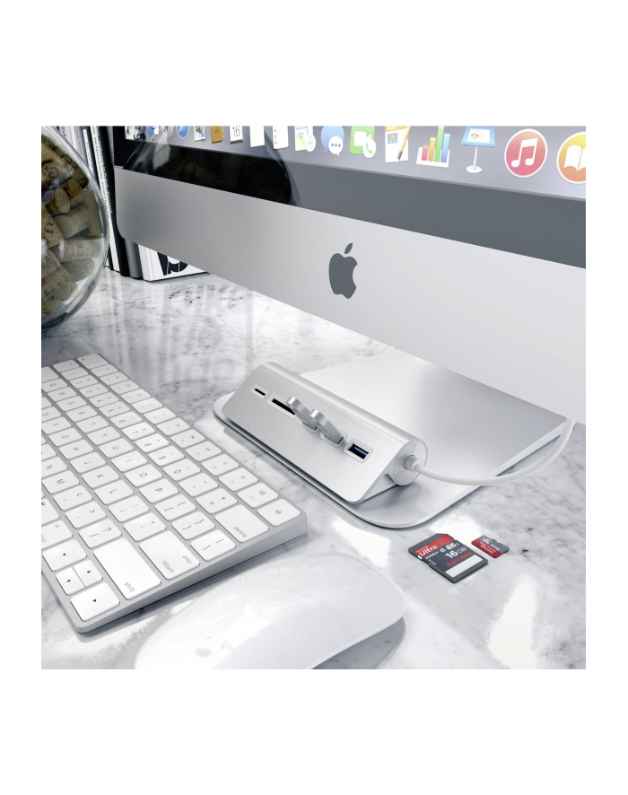 Satechi Aluminum USB 3.0 Hub 'amp; Card Reader silver główny