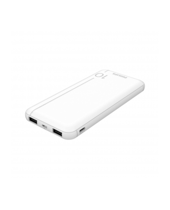 Philips Slim Powerbank 10000mAh mit LED + Micro-USB Kabel BIAŁY