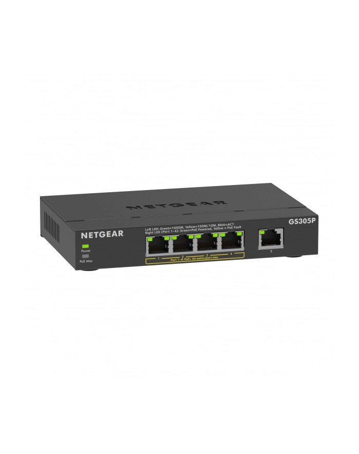 netgear Przełącznik niezarządzalny GS305P-300EUS PoE+ Gigabit 5-portowy SOHO z serii 300 główny