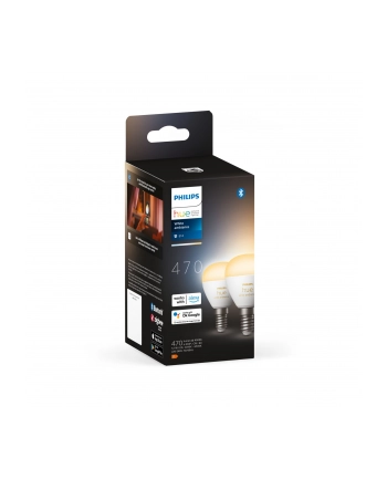 PHILIPS HUE White ambiance Inteligentna żarówka E14 kulka 2szt (929003573702) nr 1