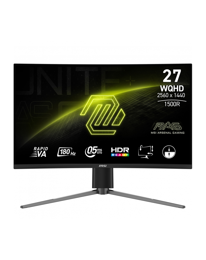 Monitor MSI 27'' MAG 27CQ6PF Rapid VA WQHD 180Hz 2xHDMI DP główny