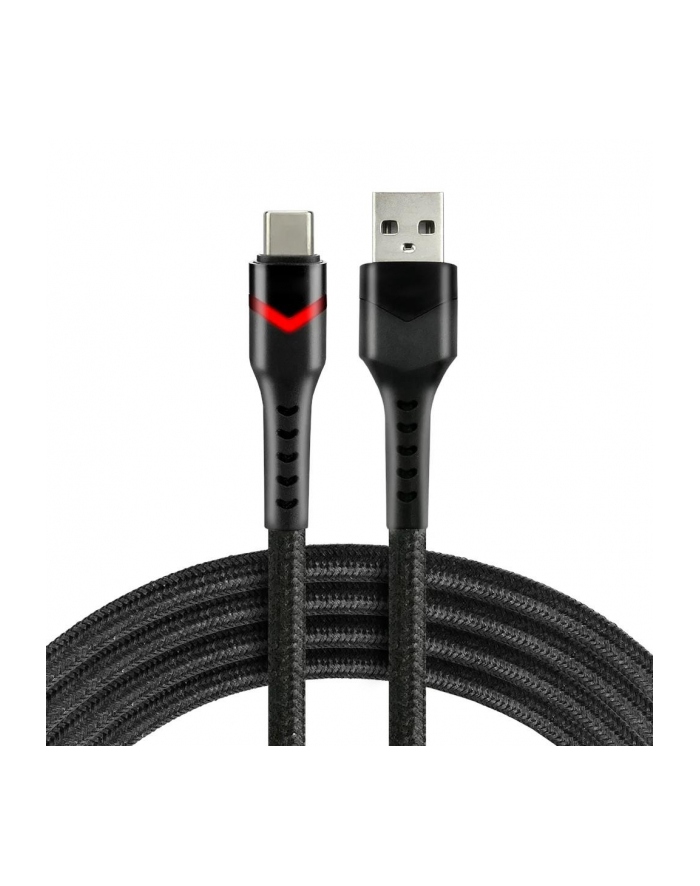 Kabel USB -> USB-C everActive CBB-1CBR 1m 3A RGB LED czarny główny
