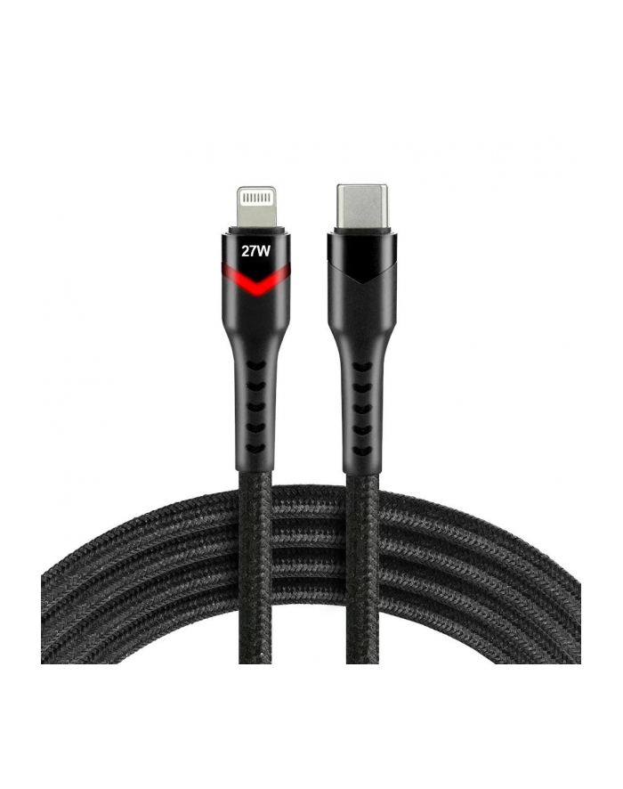 Kabel USB-C -> Lightning everActive CBB-1CIR 1m 27W RGB LED czarny główny