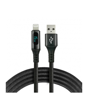 Kabel USB -> Lightning everActive CBB-1IBL 1m 2,4A wbudowany wyświetlacz czarny