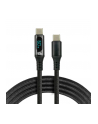 Kabel USB-C -> USB-C everActive CBB-1PDL 1m 60W wbudowany wyświetlacz czarny - nr 1