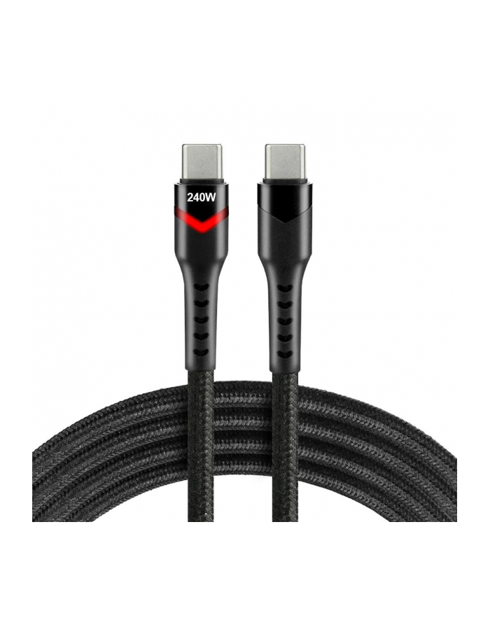 Kabel USB-C -> USB-C everActive CBB-2PDRS 2m 240W RGB LED czarny główny