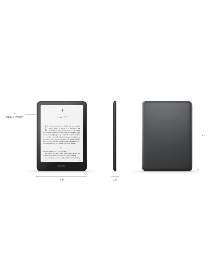 Ebook New Kindle PaperBIAŁY (12th Generation) - 2024 release 7” glare-free 32GB Wi-Fi Wireless charging (Without Lockscreen Ads) Raspberry główny