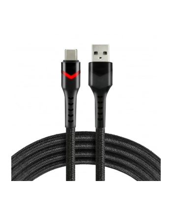 Kabel USB -> USB-C everActive CBB-2CBR 2m 3A RGB LED czarny