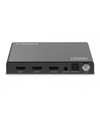Rozdzielacz/Splitter DIGITUS HDMI 1x2, 8K/60Hz (4:4:4) z HDR, 48 Gbps, HDCP 2.3. Toslink / Stereo, EDID nr 2