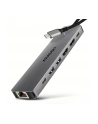 axagon HMC-7HX2 Wieloportovy hub USB 7in1, 5Gbps, 2x USB-A, 1x USB-C, 2x HDMI 4K/60Hz, GLAN, PD 100W, 15cm USB-C kabel - nr 33