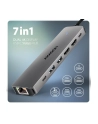 axagon HMC-7HX2 Wieloportovy hub USB 7in1, 5Gbps, 2x USB-A, 1x USB-C, 2x HDMI 4K/60Hz, GLAN, PD 100W, 15cm USB-C kabel - nr 36