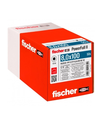 fischer wood construction screw PowerFull II 8.0x100 countersunk head TX VG (50 pieces, full thread, galvanized) nr 1