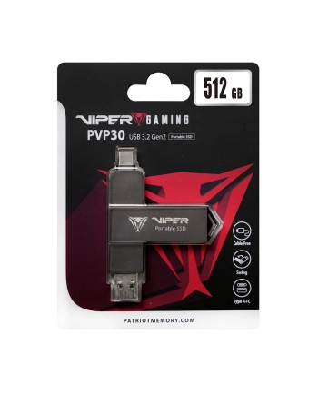 patriot Dysk zewnętrzny SSD 512GB PVP30 Duo Compact 1000/1000 MB/s USB 3.2 USB-C nr 2