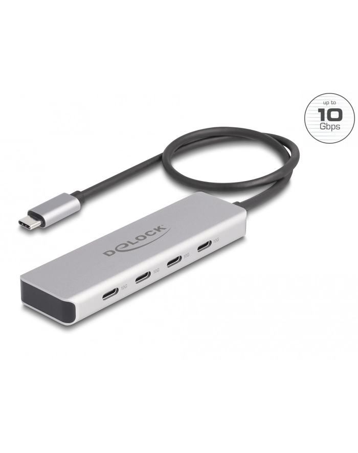 DeLOCK USB 10 Gbps USB Type-C Hub with 4 x USB Type-C socket, USB hub (grey) główny