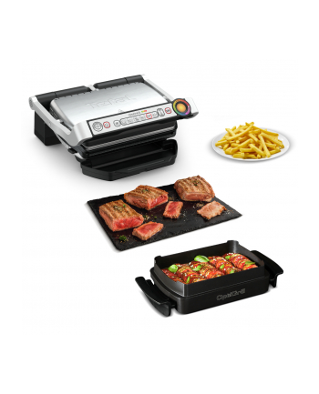 Tefal Optigrill + Snacking ' Baking GC714D, contact grill (silver/black, 2000 watts)