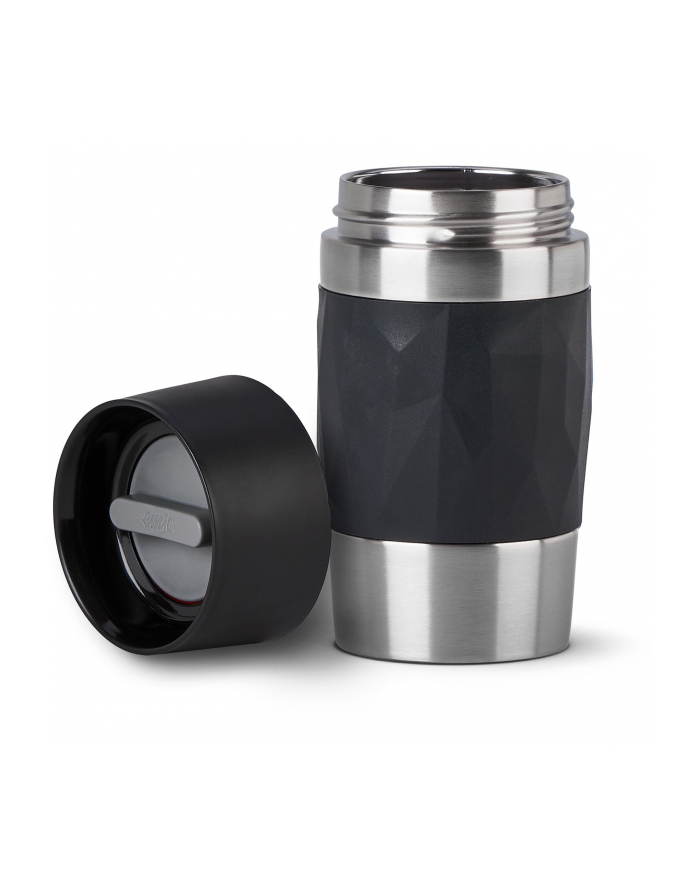 Emsa TRAVEL MUG Compact thermal mug (black/stainless steel, 0.3 liters, screw cap) główny