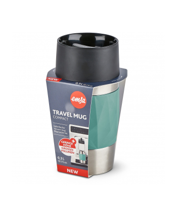 Emsa TRAVEL MUG Compact thermal mug (petrol/stainless steel, 0.3 liters, screw cap)
