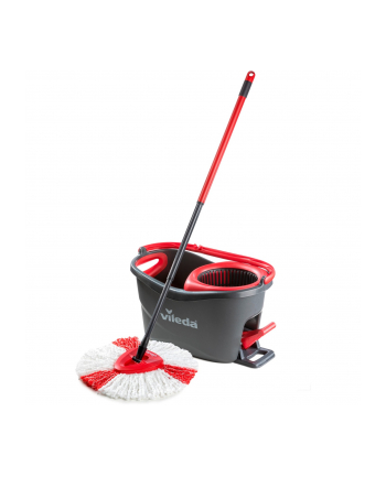 Vileda Mop Turbo 2in1 Microfibre Complete Set, Floor Mop (black/red, incl. 750ml Vileda Floor Cleaner)