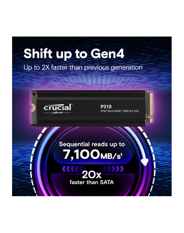 crucial Dysk SSD P310 2TB M.2 NVMe PCIe 4.0 2280 radiator główny