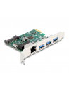 DeLOCK PCI Express x1 card to 3 x USB 5 Gbps Type-A socket + 1 x Gigabit LAN, Controller - nr 1