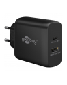 goobay USB-C dual quick charger, PD, GaN, 65 watts (black, 1x USB-C, 1x USB-A, Power Delivery) - nr 1