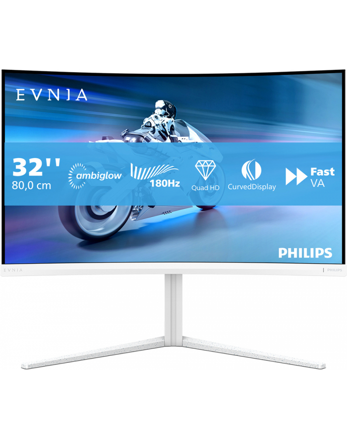 philips Monitor 31.5 cala 32M2C5501 Curved VA 180Hz HDMIx2 DP HAS Ambiglow główny