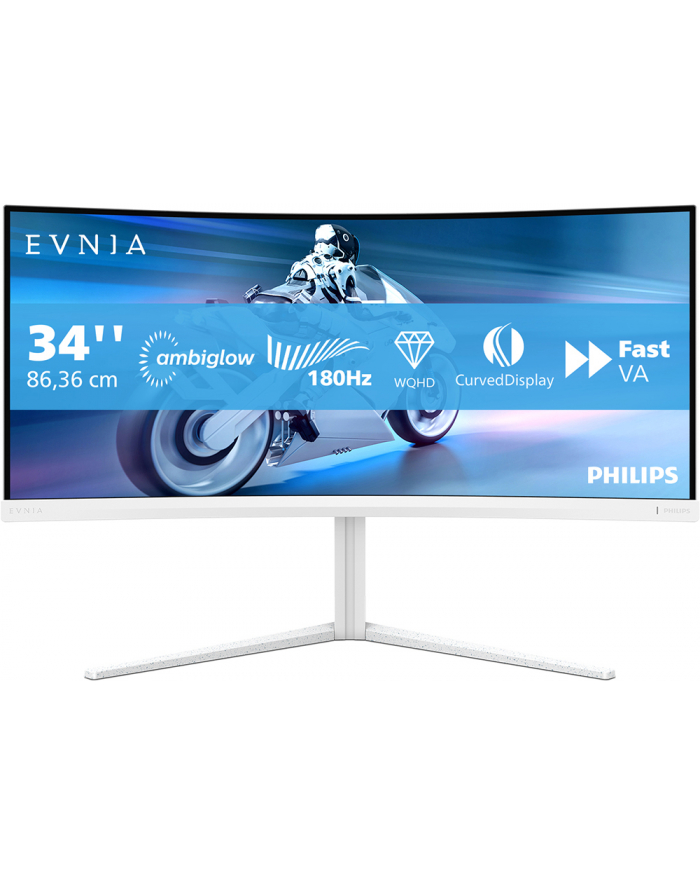 philips Monitor 34 cale 34M2C5501A Curved VA 180Hz HDMIx2 DP HAS Ambiglow główny