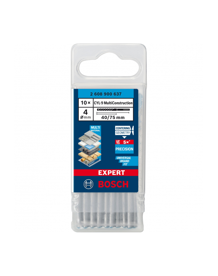 bosch powertools Bosch Expert CYL-9 MultiConstruction drill bit, 4mm, 10 pieces (working length 40mm) główny