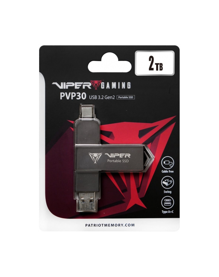 patriot Dysk zewnętrzny SSD 2TB PVP30 Duo Compact 1000/1000 MB/s USB 3.2 USB-C główny