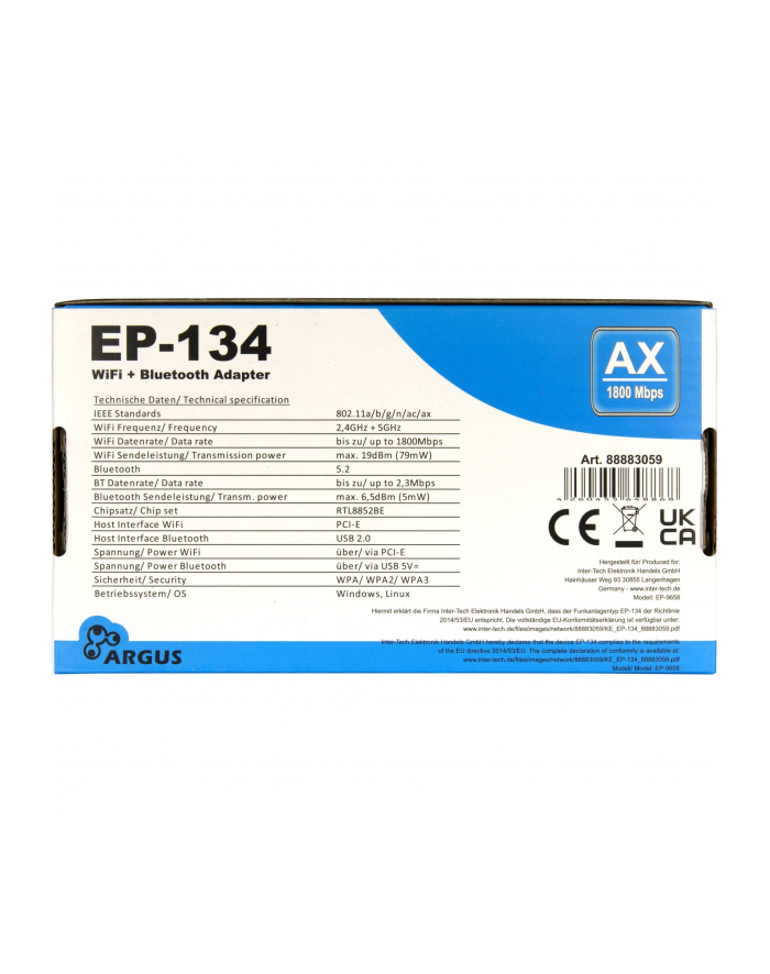 Inter-Tech EP-134, WLAN adapter główny