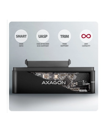 axagon ADSA-FPX Adapter USB-C 10Gbps SATA 6G 2.5'/3.5' SSD/HDD FASTPORT X, w tym zasilacz, 60cm USB-C/USB-A kabel nr 2