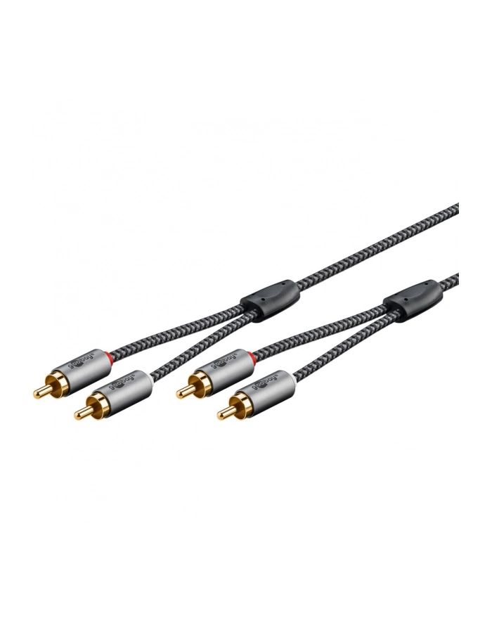 goobay Plus stereo RCA cable (black/silver, 5 meters) główny